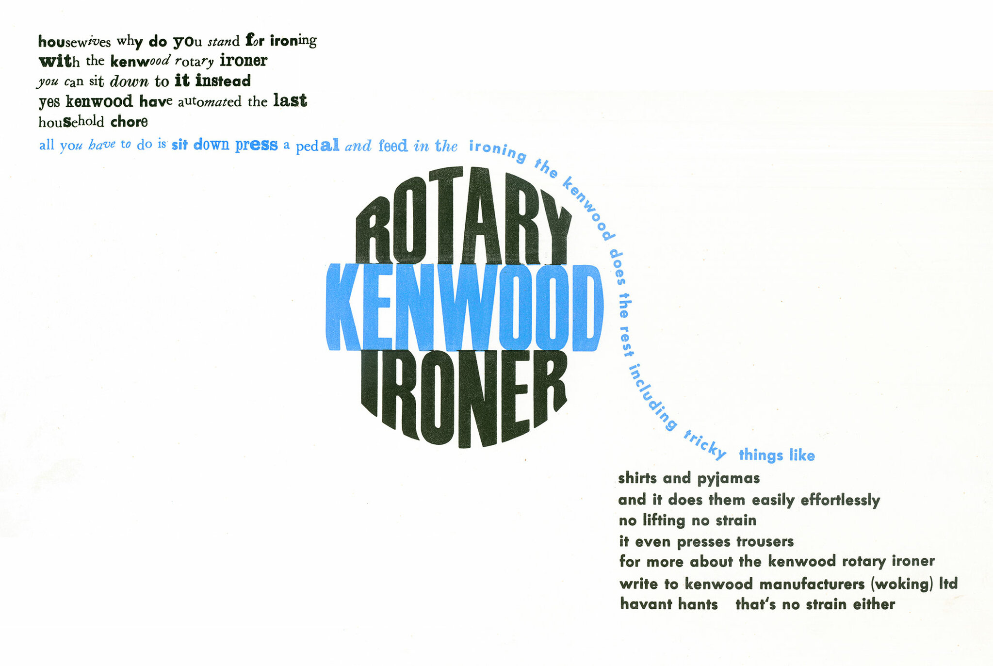 Ann Noël, Kenwood Rotary Ironer, 1967