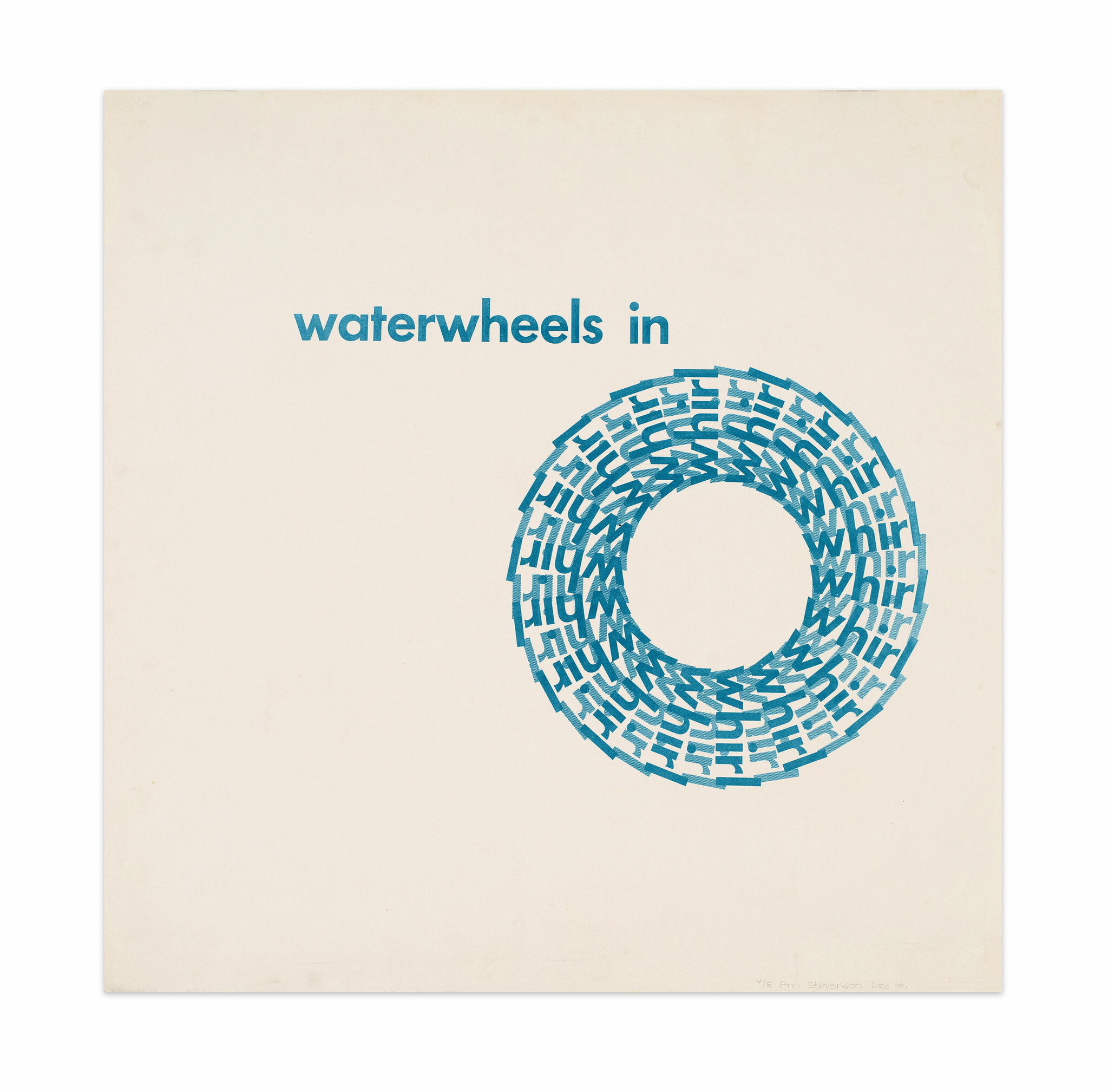 Ann Noël, Waterwheels in Whirl, 1966