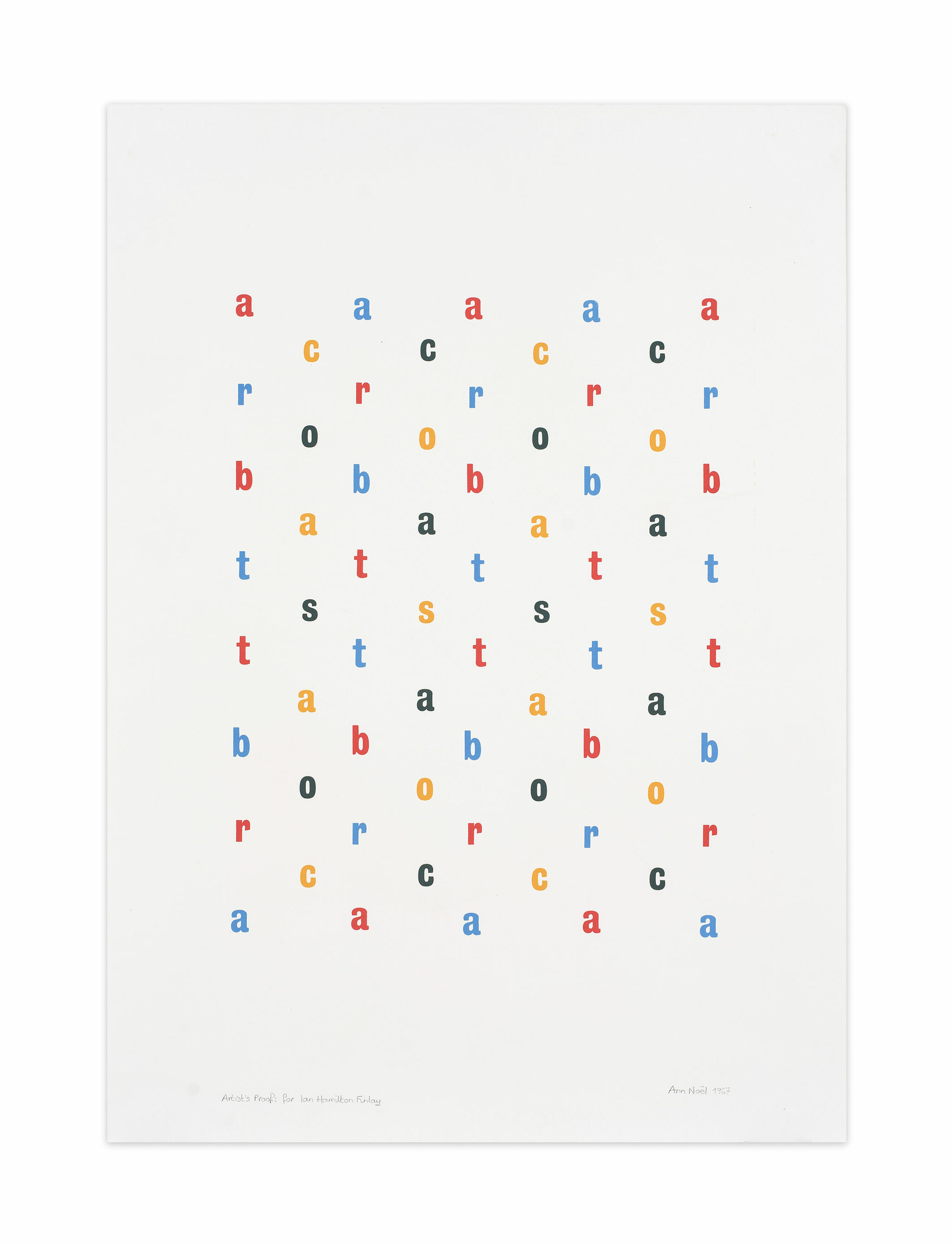 Ann Noël, a c r o b a t s, 1967